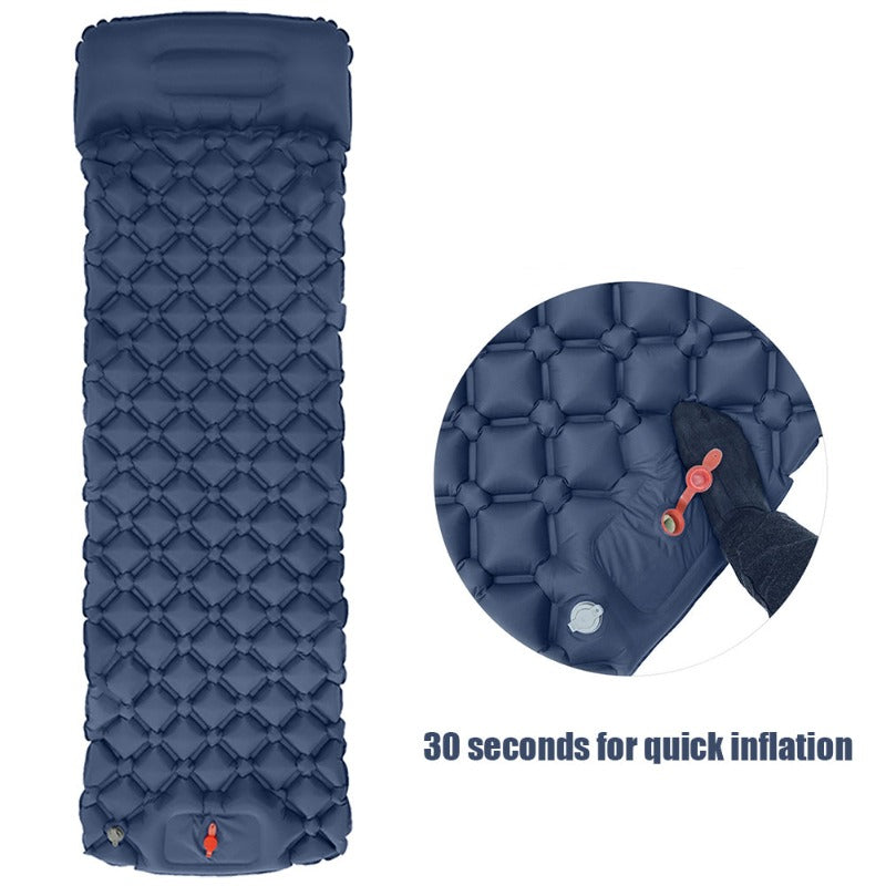 Outdoor Sleeping Pad Camping Inflatable Mattress With Pillows Travel Mat Folding Bed Ultralight Air Cushion Hiking Trekking - Pinky Roads
