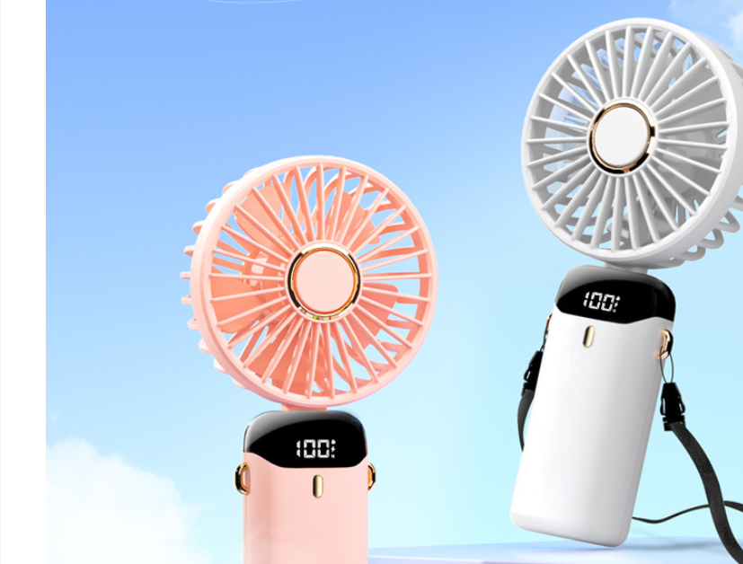 Usb Hand-held Fan Mini Portable Student Small Fan Digital Display Folding Aromatherapy Small Electric Fan - Pinky Roads