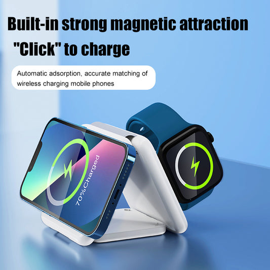 Folding Magnetic Suction Wireless Charger 3-in-1 - Pinky Roads